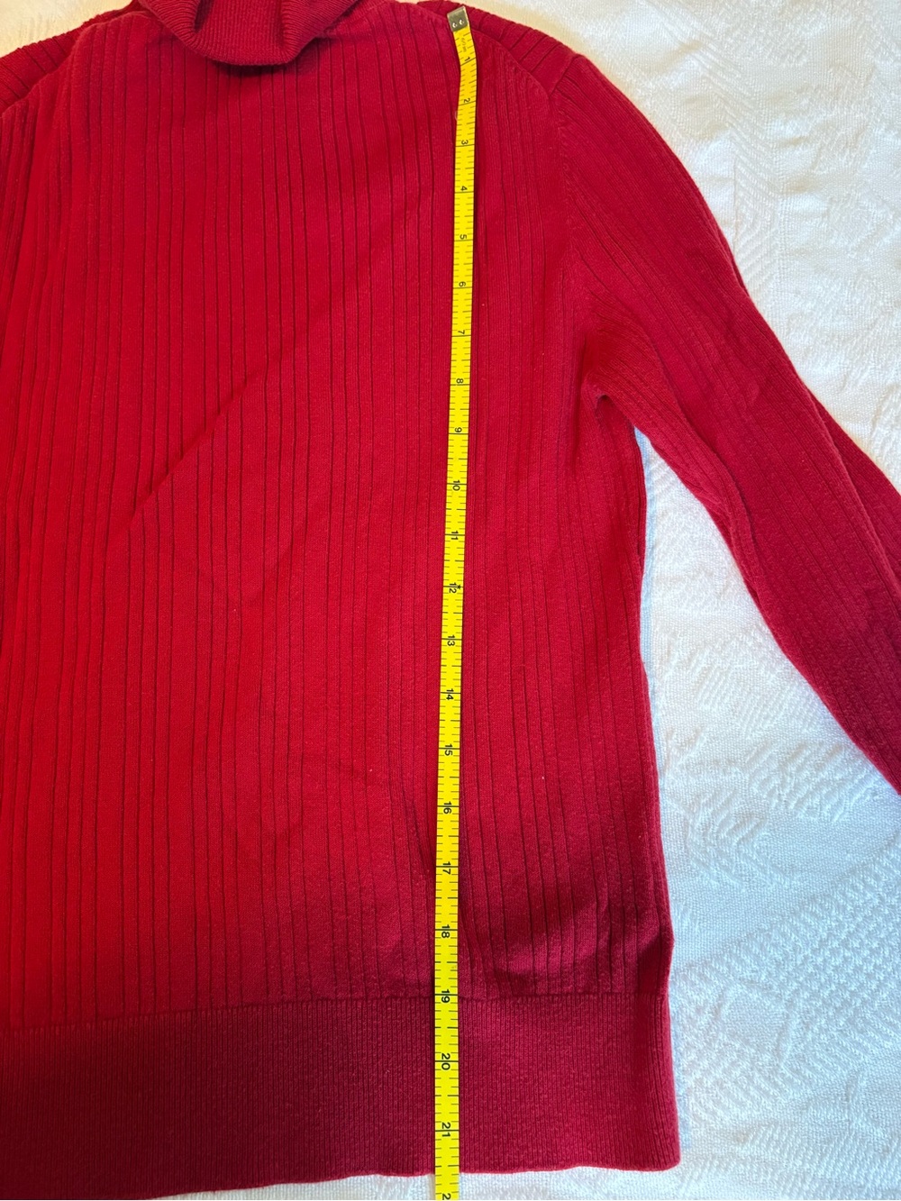 Talbots Red Ribbed Turtleneck Sweater - Picture 2 of 8